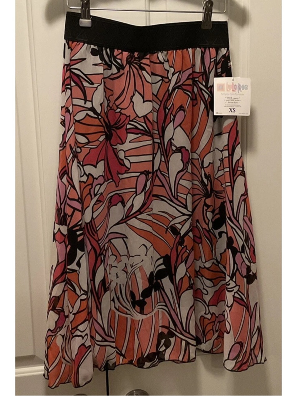 LuLaRoe LOLA Floral Midi Skirt Size XS NWTs